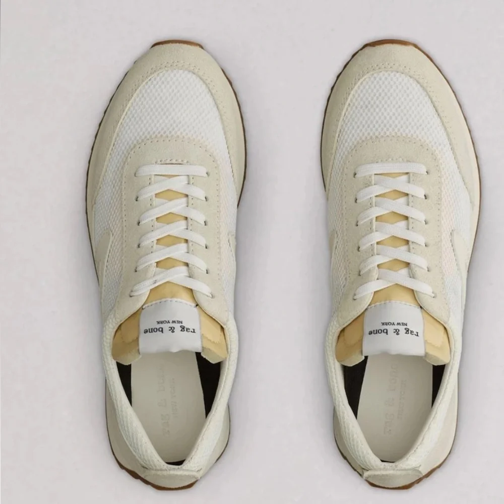 rag & bone Retro Runner Cream and Tan Women's Sneakers